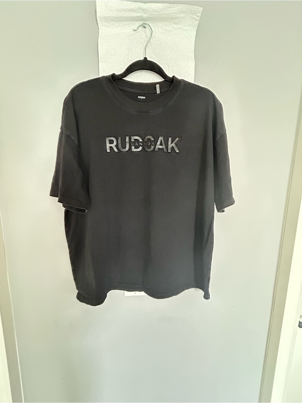 RUDSAK Black Short Sleeve Tee with Raised Logo